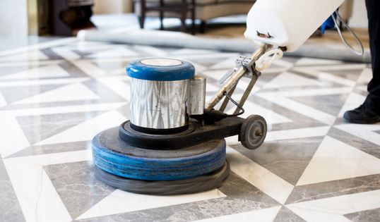 polishing marble floor